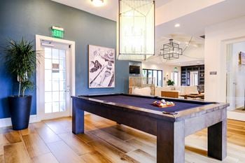 Gaming area with billiards and foosball